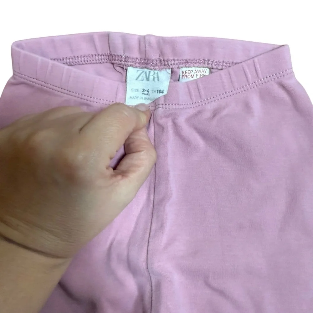 Zara|Kids Pink Cotton Leggings -Size 3-4 years